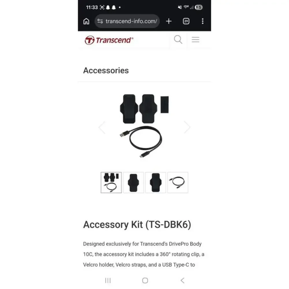 Transcend 360 body camera accessories Ntw